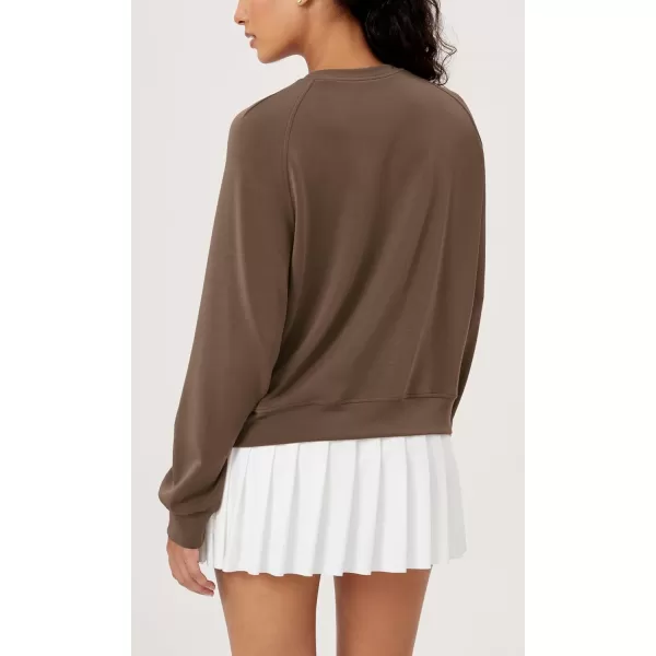 ODODOS Modal Soft Raglan Long Sleeves Sweatshirts for Women Oversized Crew Neck Pullover TopsNutria