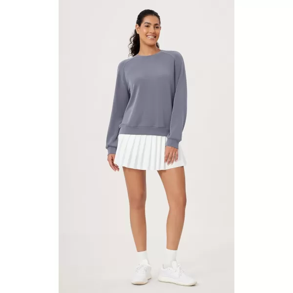 ODODOS Modal Soft Raglan Long Sleeves Sweatshirts for Women Oversized Crew Neck Pullover TopsPurple Gray