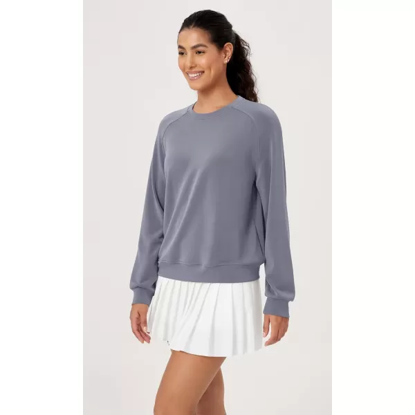 ODODOS Modal Soft Raglan Long Sleeves Sweatshirts for Women Oversized Crew Neck Pullover TopsPurple Gray