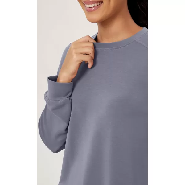 ODODOS Modal Soft Raglan Long Sleeves Sweatshirts for Women Oversized Crew Neck Pullover TopsPurple Gray
