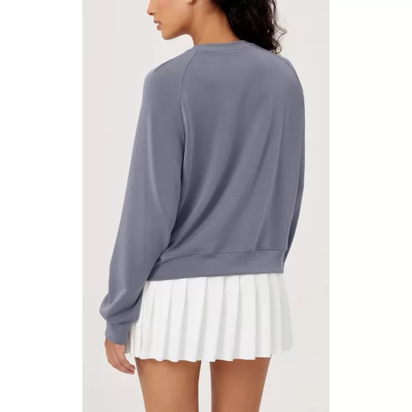 ODODOS Modal Soft Raglan Long Sleeves Sweatshirts for Women Oversized Crew Neck Pullover TopsPurple Gray