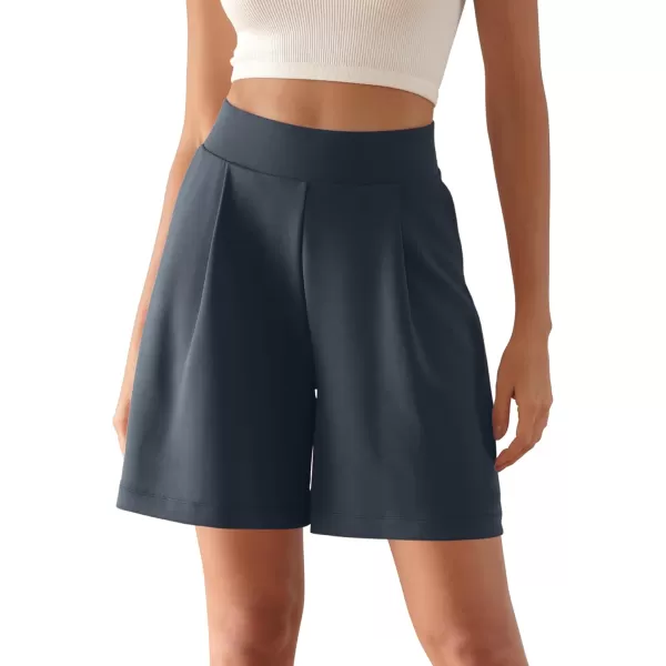 ODODOS Modal Soft Wide Leg Shorts for Women High Waist Casual Relaxed Shorts with PocketsInseam 4quot 6quotNavy