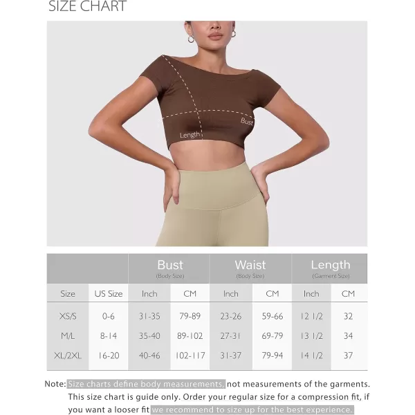 ODODOS Off Shoulder Crop Tops for Women Shorts Sleeve Seamless Cropped Top Ribbed TShirtsBlacktaupe