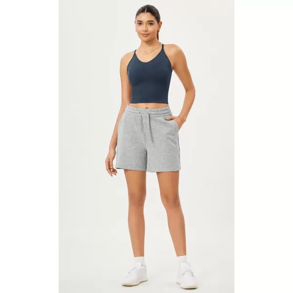 ODODOS Seamless Padded Sports Bra for Women CrissCross Back Longline Wirefree Brami Ribbed Crop Tank TopsNavy