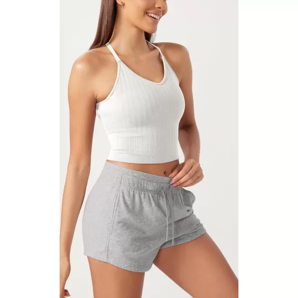 ODODOS Seamless Padded Sports Bra for Women CrissCross Back Longline Wirefree Brami Ribbed Crop Tank TopsWhite