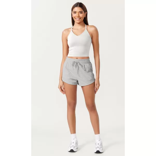ODODOS Seamless Padded Sports Bra for Women CrissCross Back Longline Wirefree Brami Ribbed Crop Tank TopsWhite