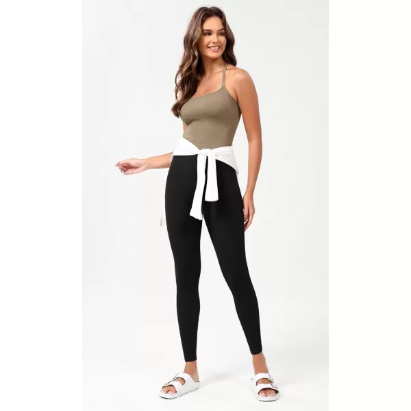 ODODOS Seamless Sweetheart Neck Crop Tank for Women Ribbed Strappy Racerback Cropped Cami TopsTaupe