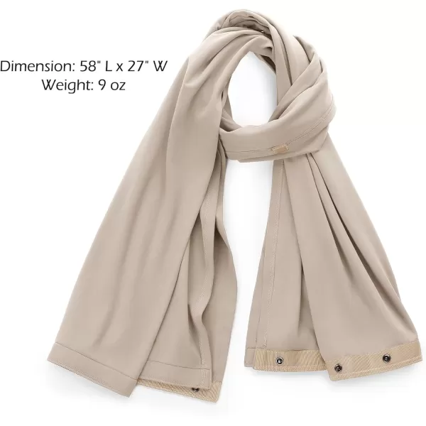 ODODOS Cloud Feeling Customizable Snap Scarf for Women Casual Convertible Wrap Shawl Cape CardigansShaker Beige