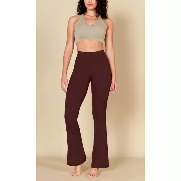 ODODOS Cloud Feeling Flared Yoga Pants with Back Pocket for Women High Waist Casual Bootleg Lounge Pants 30quot32quot InseamBurgundy