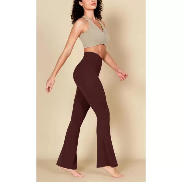 ODODOS Cloud Feeling Flared Yoga Pants with Back Pocket for Women High Waist Casual Bootleg Lounge Pants 30quot32quot InseamBurgundy