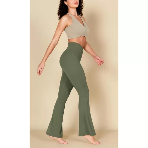 ODODOS Cloud Feeling Flared Yoga Pants with Back Pocket for Women High Waist Casual Bootleg Lounge Pants 30quot32quot InseamDark Olive