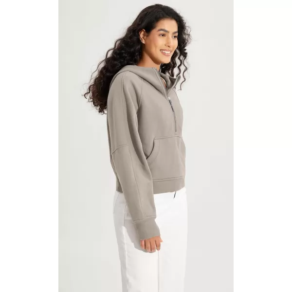 ODODOS HalfZip Hoodies for Women Fleece Lined Cropped Sweatshirts Pullover Long Sleeve Sweater Thumb HoleMushroom