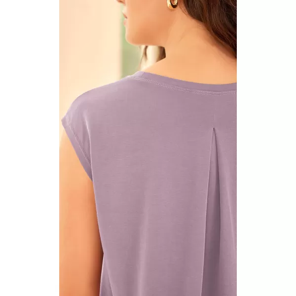 ODODOS Modal Soft Sleeveless Shirts for Women Crew Neck Yoga Tee Summer Flowy Workout Tank TopsLavender