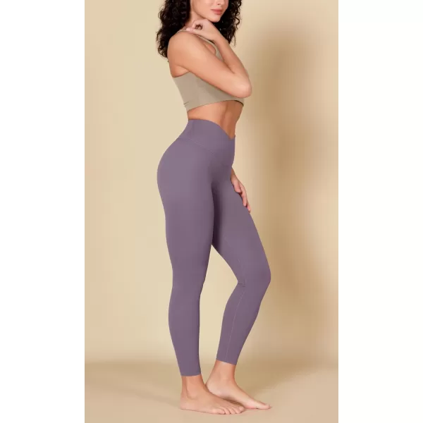 ODODOS ODCLOUD Crossover 78 Leggings with Back Pocket for Women 23quot  25quot  28quot V High Wasit Lounge Yoga PantsAsh Violet