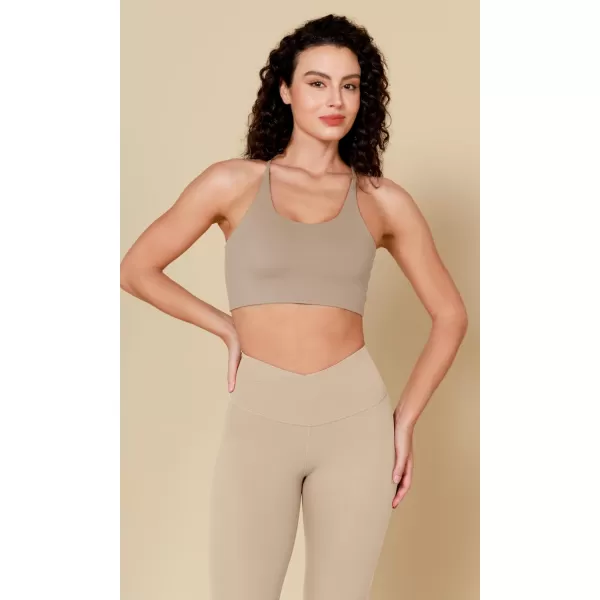ODODOS ODCLOUD Crossover 78 Leggings with Back Pocket for Women 23quot  25quot  28quot V High Wasit Lounge Yoga PantsBeige