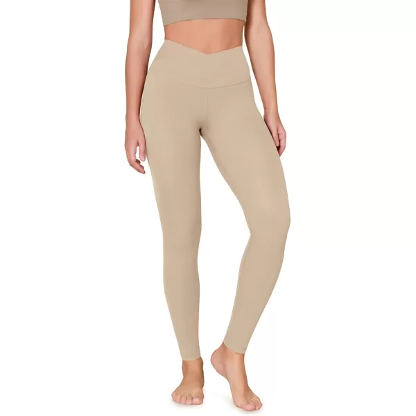 ODODOS ODCLOUD Crossover 78 Leggings with Back Pocket for Women 23quot  25quot  28quot V High Wasit Lounge Yoga PantsBeige