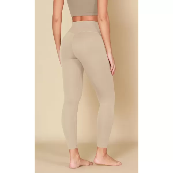 ODODOS ODCLOUD Crossover 78 Leggings with Back Pocket for Women 23quot  25quot  28quot V High Wasit Lounge Yoga PantsBeige