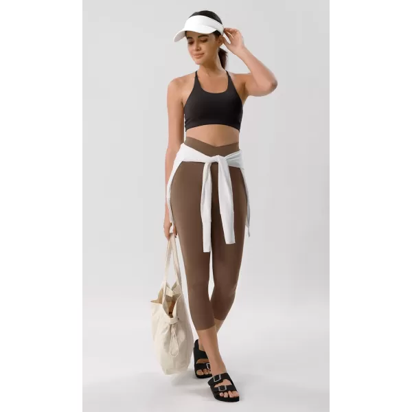 ODODOS ODCLOUD Crossover 78 Leggings with Back Pocket for Women 23quot  25quot  28quot V High Wasit Lounge Yoga PantsBrunette