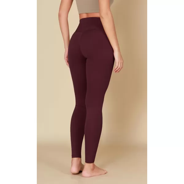 ODODOS ODCLOUD Crossover 78 Leggings with Back Pocket for Women 23quot  25quot  28quot V High Wasit Lounge Yoga PantsBurgundy