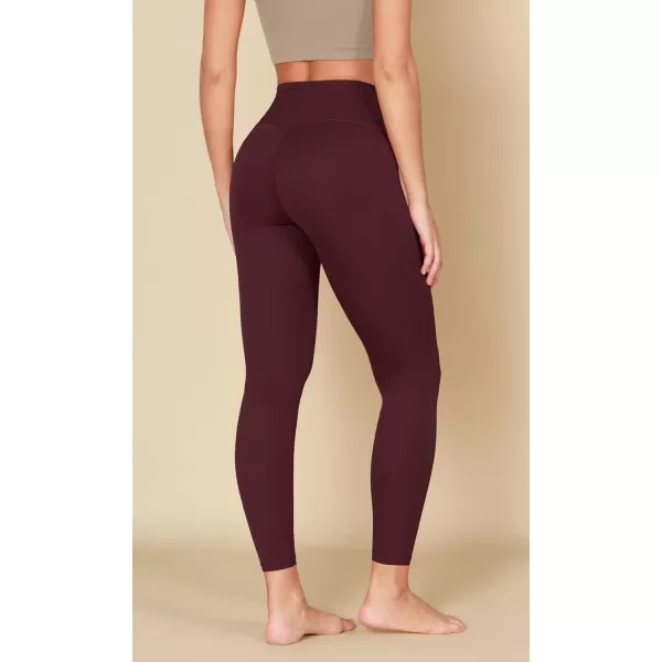 ODODOS ODCLOUD Crossover 78 Leggings with Back Pocket for Women 23quot  25quot  28quot V High Wasit Lounge Yoga PantsBurgundy