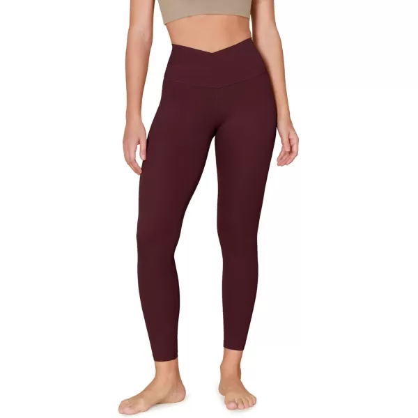 ODODOS ODCLOUD Crossover 78 Leggings with Back Pocket for Women 23quot  25quot  28quot V High Wasit Lounge Yoga PantsBurgundy