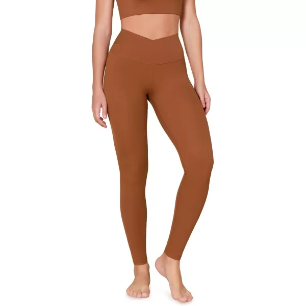 ODODOS ODCLOUD Crossover 78 Leggings with Back Pocket for Women 23quot  25quot  28quot V High Wasit Lounge Yoga PantsCaramel