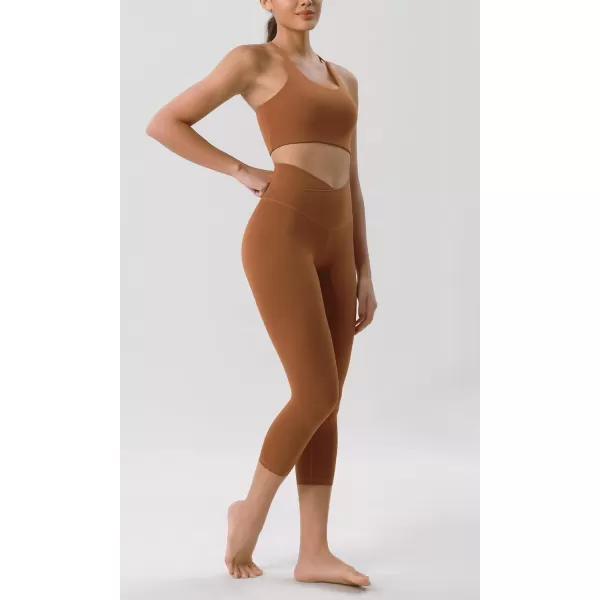 ODODOS ODCLOUD Crossover 78 Leggings with Back Pocket for Women 23quot  25quot  28quot V High Wasit Lounge Yoga PantsCaramel