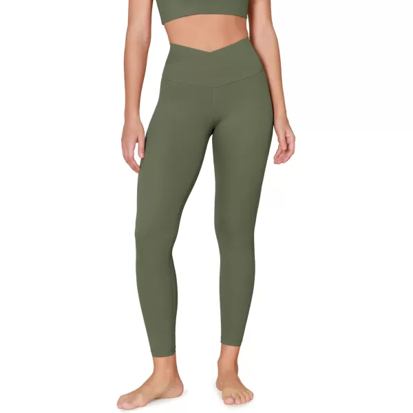 ODODOS ODCLOUD Crossover 78 Leggings with Back Pocket for Women 23quot  25quot  28quot V High Wasit Lounge Yoga PantsDark Olive