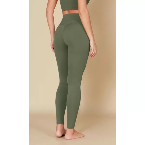 ODODOS ODCLOUD Crossover 78 Leggings with Back Pocket for Women 23quot  25quot  28quot V High Wasit Lounge Yoga PantsDark Olive