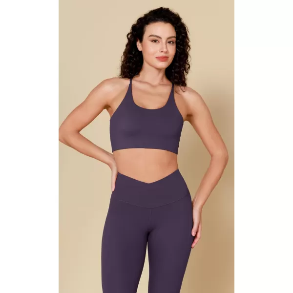 ODODOS ODCLOUD Crossover 78 Leggings with Back Pocket for Women 23quot  25quot  28quot V High Wasit Lounge Yoga PantsDark Purple