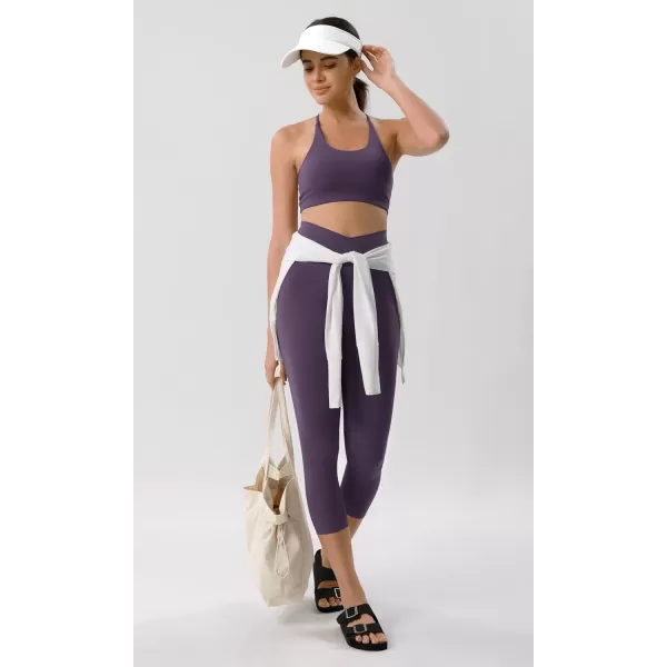 ODODOS ODCLOUD Crossover 78 Leggings with Back Pocket for Women 23quot  25quot  28quot V High Wasit Lounge Yoga PantsDark Purple
