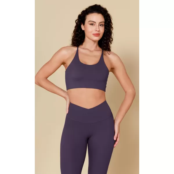 ODODOS ODCLOUD Crossover 78 Leggings with Back Pocket for Women 23quot  25quot  28quot V High Wasit Lounge Yoga PantsDark Purple