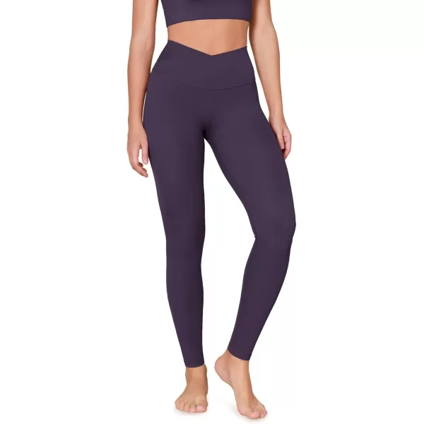 ODODOS ODCLOUD Crossover 78 Leggings with Back Pocket for Women 23quot  25quot  28quot V High Wasit Lounge Yoga PantsDark Purple