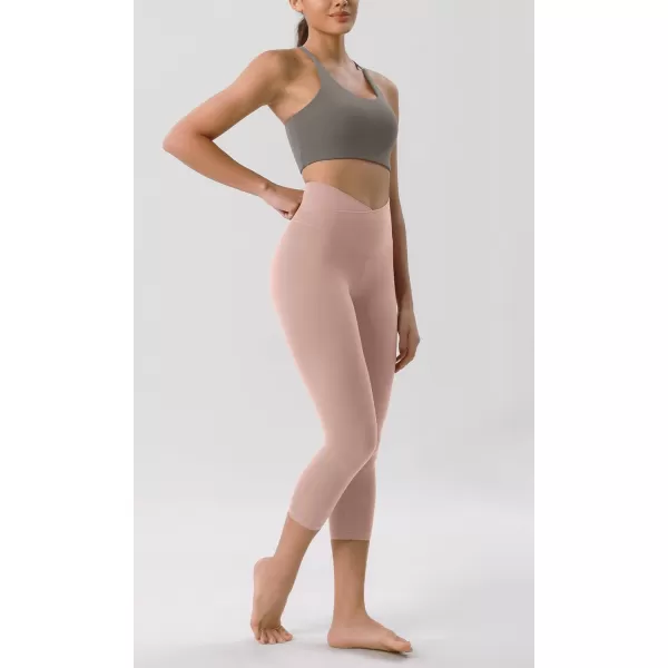 ODODOS ODCLOUD Crossover 78 Leggings with Back Pocket for Women 23quot  25quot  28quot V High Wasit Lounge Yoga PantsDusty Pink