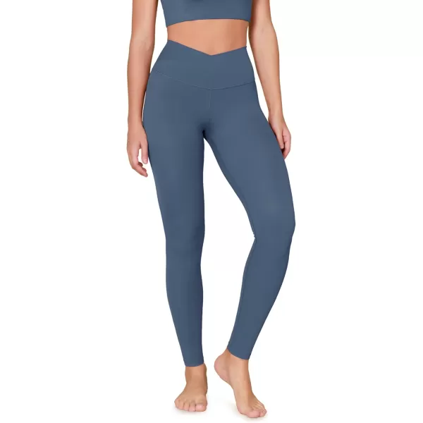 ODODOS ODCLOUD Crossover 78 Leggings with Back Pocket for Women 23quot  25quot  28quot V High Wasit Lounge Yoga PantsInk Blue