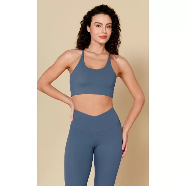 ODODOS ODCLOUD Crossover 78 Leggings with Back Pocket for Women 23quot  25quot  28quot V High Wasit Lounge Yoga PantsInk Blue