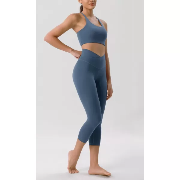 ODODOS ODCLOUD Crossover 78 Leggings with Back Pocket for Women 23quot  25quot  28quot V High Wasit Lounge Yoga PantsInk Blue