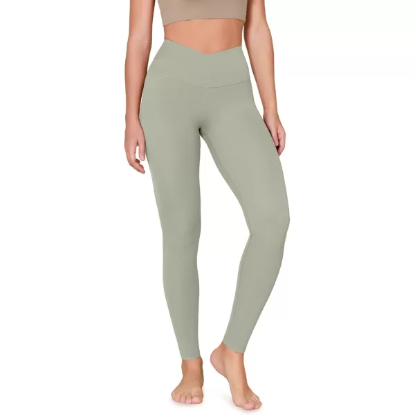 ODODOS ODCLOUD Crossover 78 Leggings with Back Pocket for Women 23quot  25quot  28quot V High Wasit Lounge Yoga PantsLime Stone