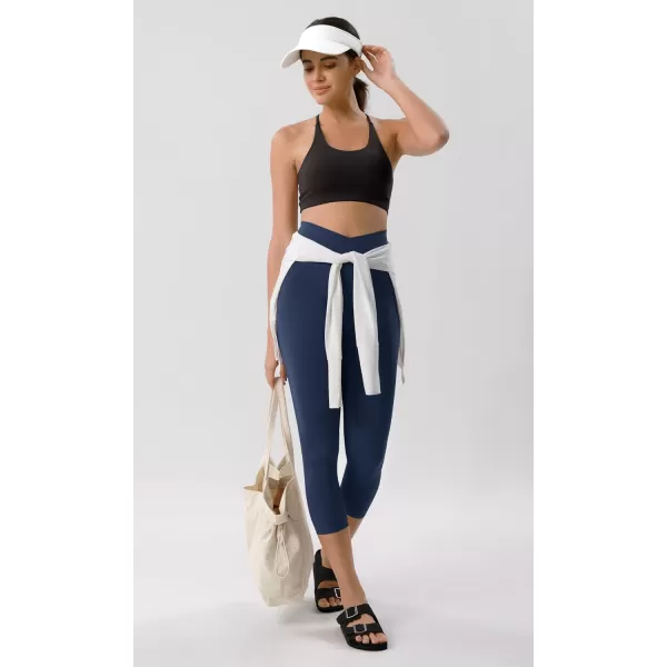 ODODOS ODCLOUD Crossover 78 Leggings with Back Pocket for Women 23quot  25quot  28quot V High Wasit Lounge Yoga PantsNavy
