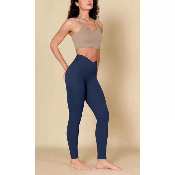 ODODOS ODCLOUD Crossover 78 Leggings with Back Pocket for Women 23quot  25quot  28quot V High Wasit Lounge Yoga PantsNavy