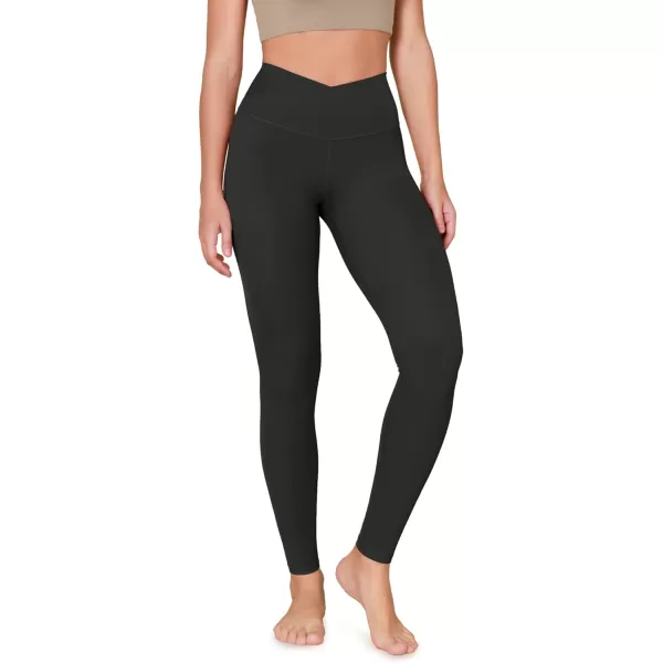 ODODOS ODCLOUD Crossover 78 Leggings with Back Pocket for Women 23quot  25quot  28quot V High Wasit Lounge Yoga PantsOnyx Black Grey