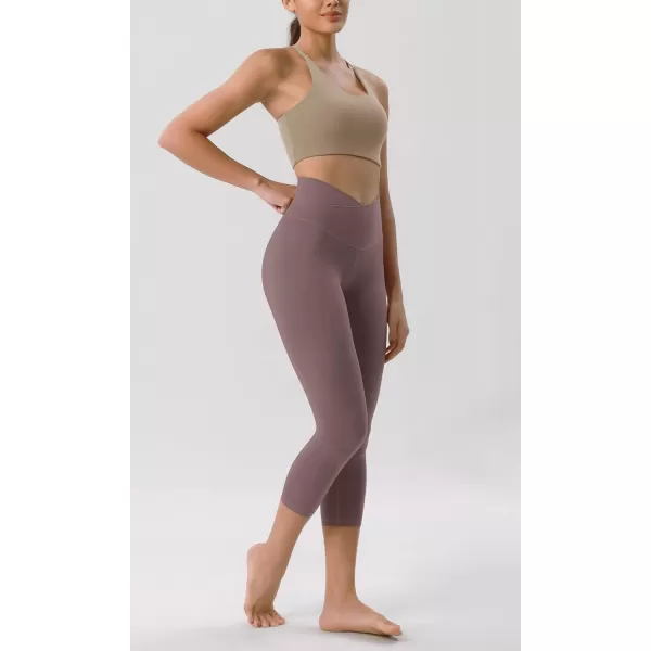 ODODOS ODCLOUD Crossover 78 Leggings with Back Pocket for Women 23quot  25quot  28quot V High Wasit Lounge Yoga PantsPurple Taupe