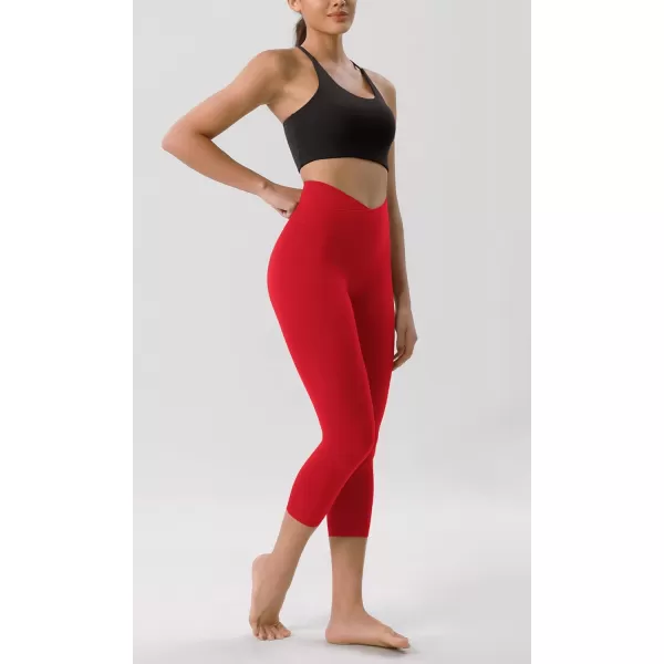ODODOS ODCLOUD Crossover 78 Leggings with Back Pocket for Women 23quot  25quot  28quot V High Wasit Lounge Yoga PantsRed
