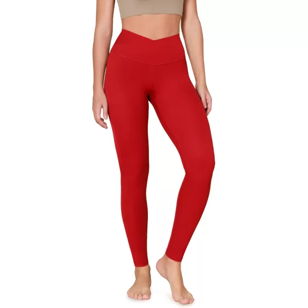 ODODOS ODCLOUD Crossover 78 Leggings with Back Pocket for Women 23quot  25quot  28quot V High Wasit Lounge Yoga PantsRed