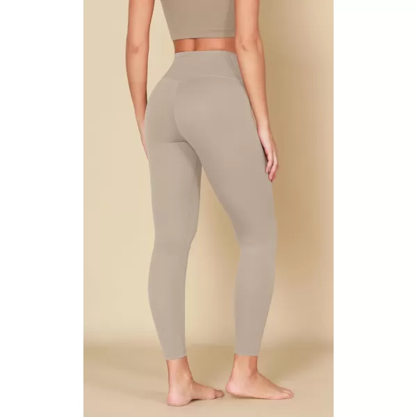 ODODOS ODCLOUD Crossover 78 Leggings with Back Pocket for Women 23quot  25quot  28quot V High Wasit Lounge Yoga PantsShaker Beige