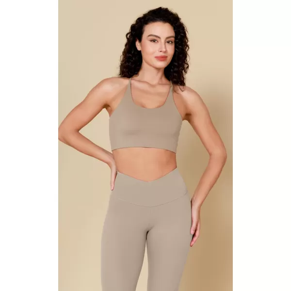 ODODOS ODCLOUD Crossover 78 Leggings with Back Pocket for Women 23quot  25quot  28quot V High Wasit Lounge Yoga PantsShaker Beige