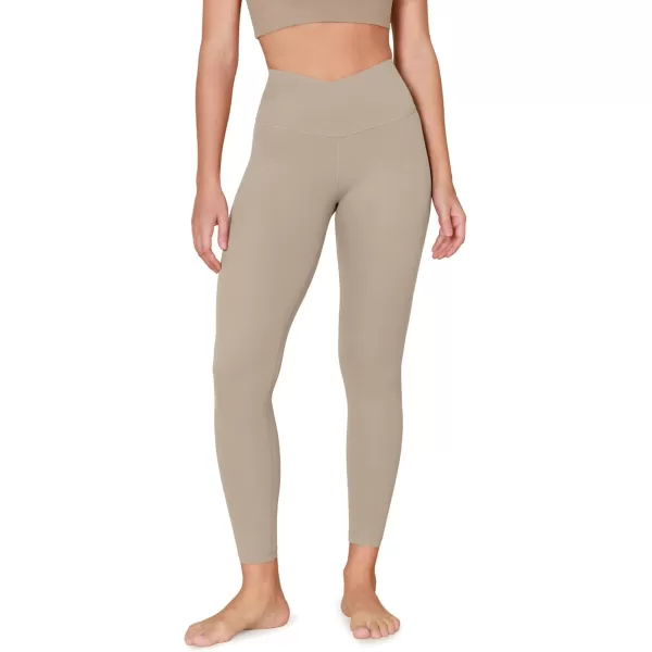 ODODOS ODCLOUD Crossover 78 Leggings with Back Pocket for Women 23quot  25quot  28quot V High Wasit Lounge Yoga PantsShaker Beige