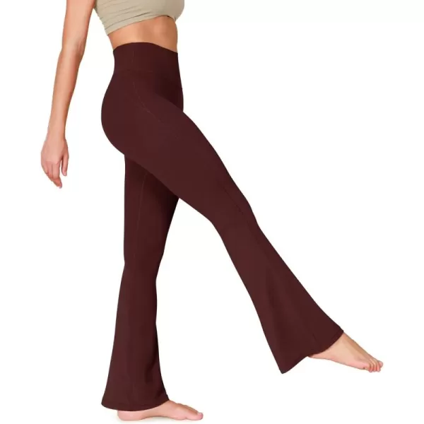 ODODOS Cloud Feeling Flared Yoga Pants with Back Pocket for Women High Waist Casual Bootleg Lounge Pants 30quot32quot InseamBurgundy