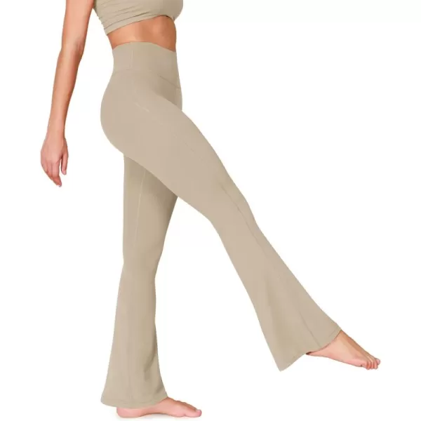 ODODOS Cloud Feeling Flared Yoga Pants with Back Pocket for Women High Waist Casual Bootleg Lounge Pants 30quot32quot InseamShaker Beige