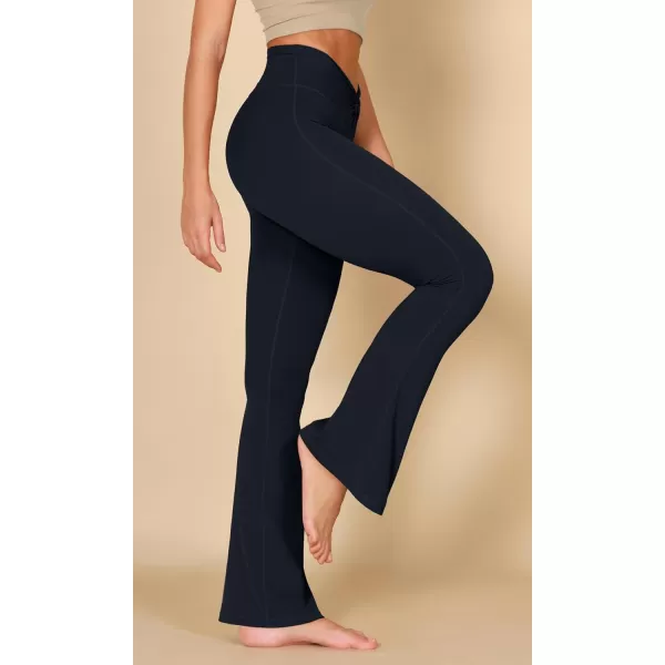 ODODOS Cloud Feeling Flared Pants for Women Twist High Waist Casual Bootcut Yoga Pants  30quot  32quot InseamDeep Navy